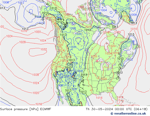 Yer basıncı ECMWF Per 30.05.2024 00 UTC