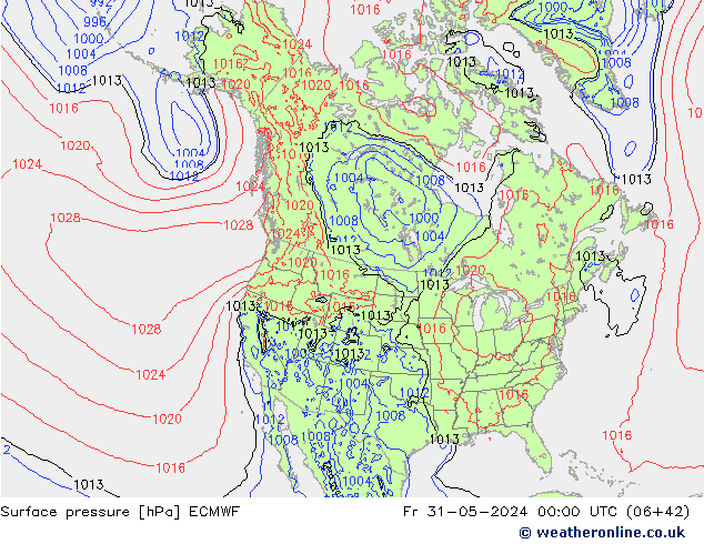 Yer basıncı ECMWF Cu 31.05.2024 00 UTC