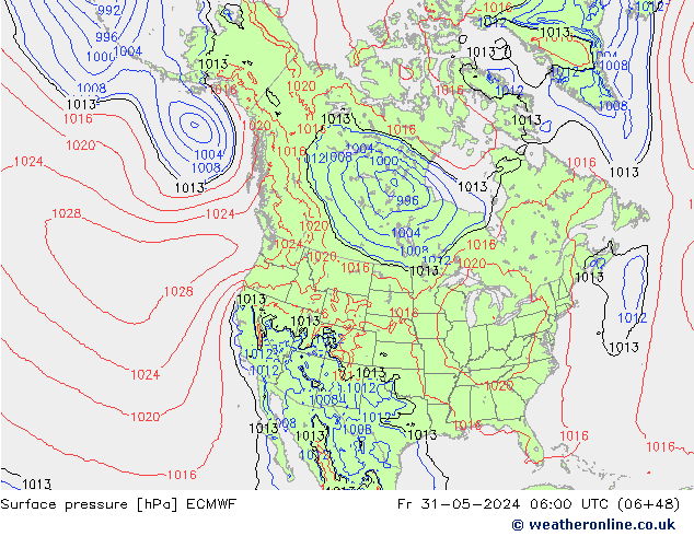 Yer basıncı ECMWF Cu 31.05.2024 06 UTC