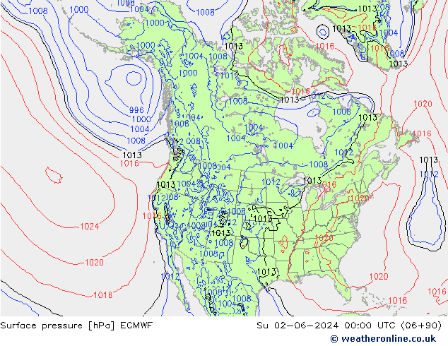 Bodendruck ECMWF So 02.06.2024 00 UTC