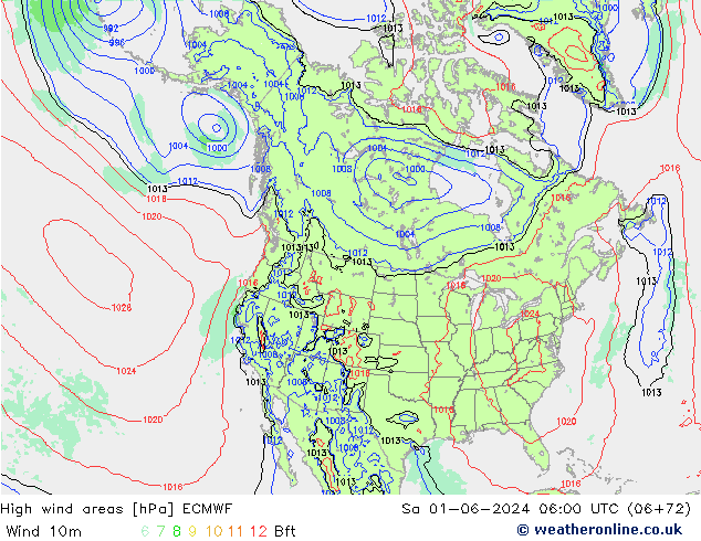 High wind areas ECMWF  01.06.2024 06 UTC