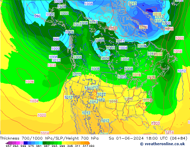 Thck 700-1000 hPa ECMWF Sáb 01.06.2024 18 UTC