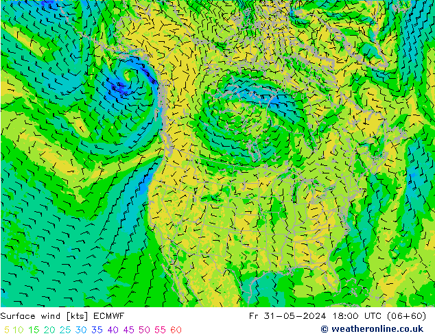 Vent 10 m ECMWF ven 31.05.2024 18 UTC