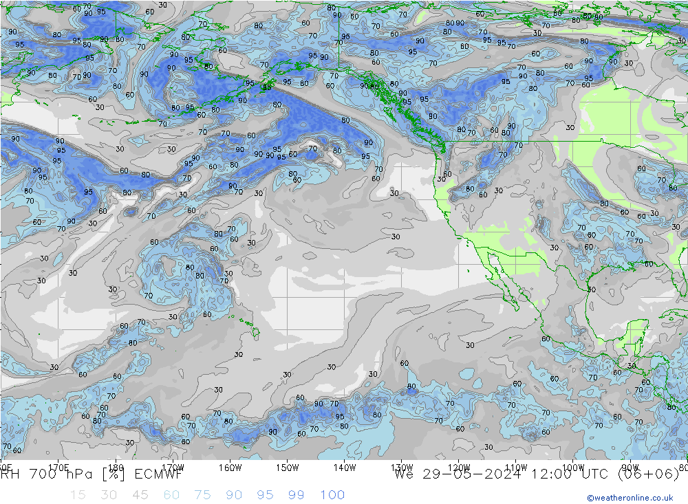 RH 700 hPa ECMWF St 29.05.2024 12 UTC