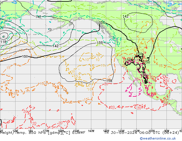 Yükseklik/Sıc. 850 hPa ECMWF Per 30.05.2024 06 UTC