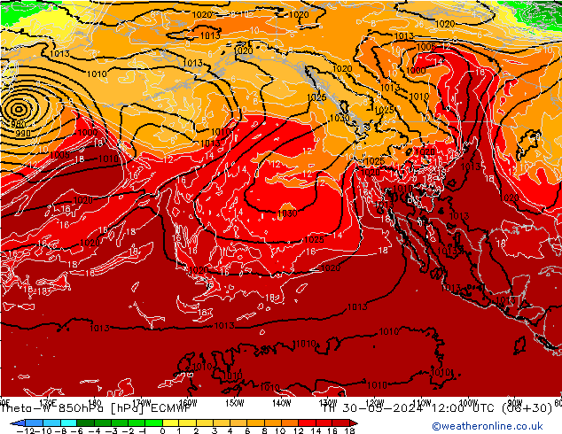 Theta-W 850hPa ECMWF Th 30.05.2024 12 UTC