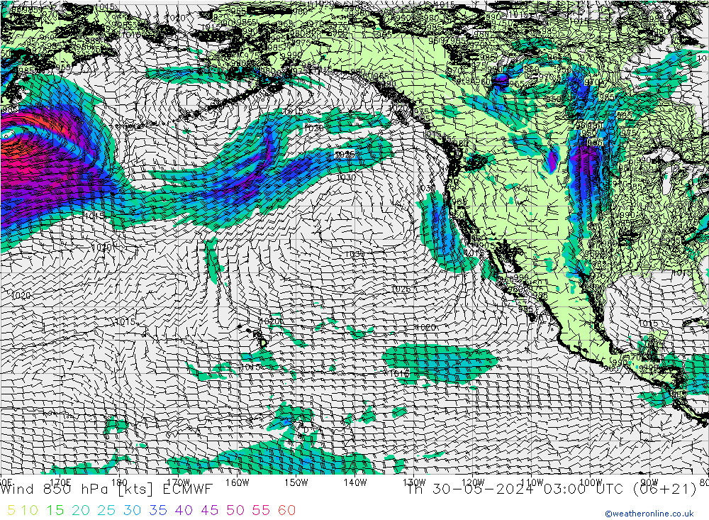 Wind 850 hPa ECMWF do 30.05.2024 03 UTC