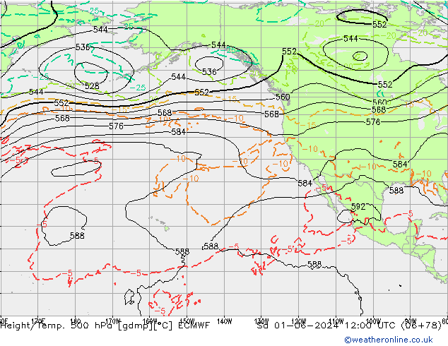 Z500/Yağmur (+YB)/Z850 ECMWF Cts 01.06.2024 12 UTC