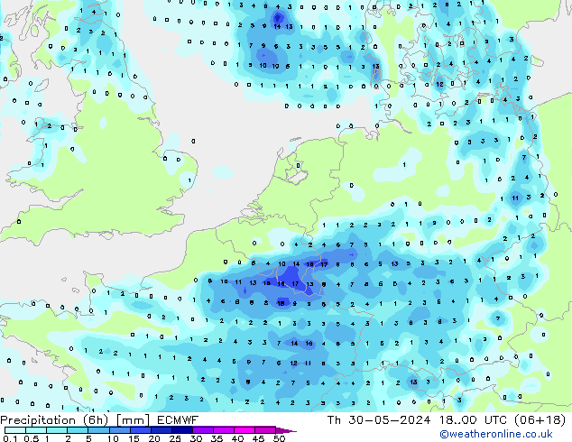 Z500/Rain (+SLP)/Z850 ECMWF Qui 30.05.2024 00 UTC