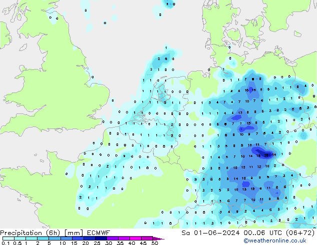 Z500/Rain (+SLP)/Z850 ECMWF Sa 01.06.2024 06 UTC