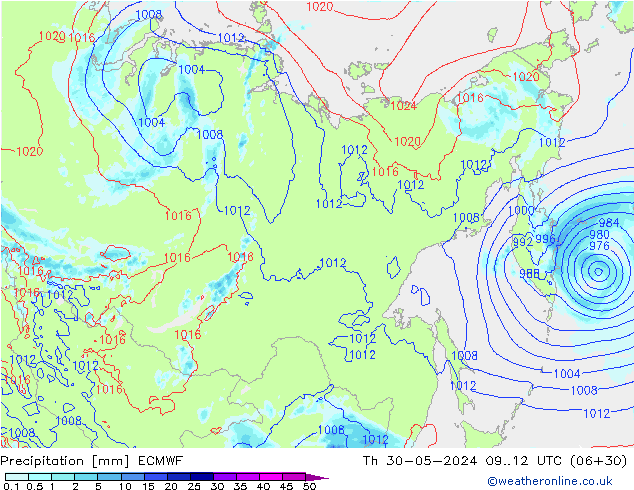 Precipitation ECMWF Th 30.05.2024 12 UTC