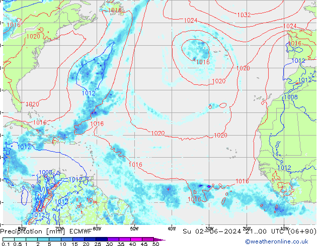 Yağış ECMWF Paz 02.06.2024 00 UTC