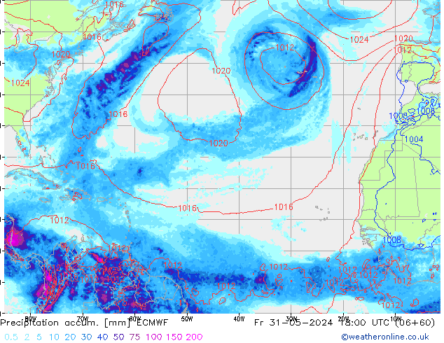 Precipitation accum. ECMWF pt. 31.05.2024 18 UTC