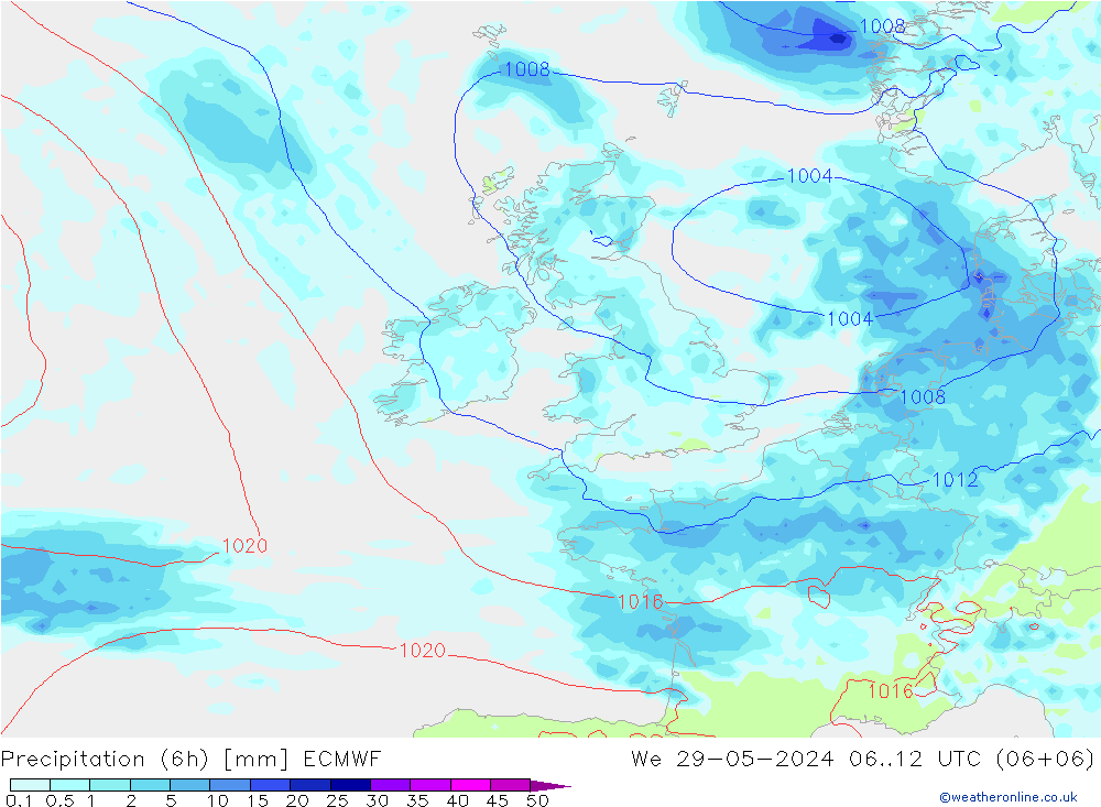 Z500/Regen(+SLP)/Z850 ECMWF wo 29.05.2024 12 UTC