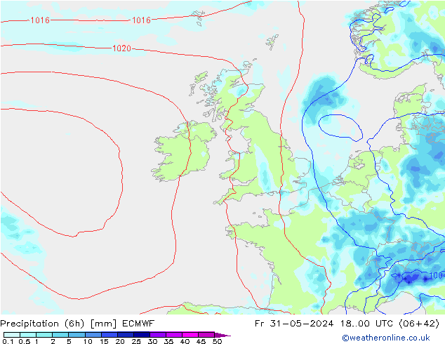 Z500/Rain (+SLP)/Z850 ECMWF Sex 31.05.2024 00 UTC