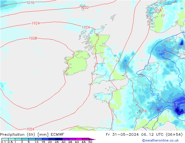 Precipitação (6h) ECMWF Sex 31.05.2024 12 UTC