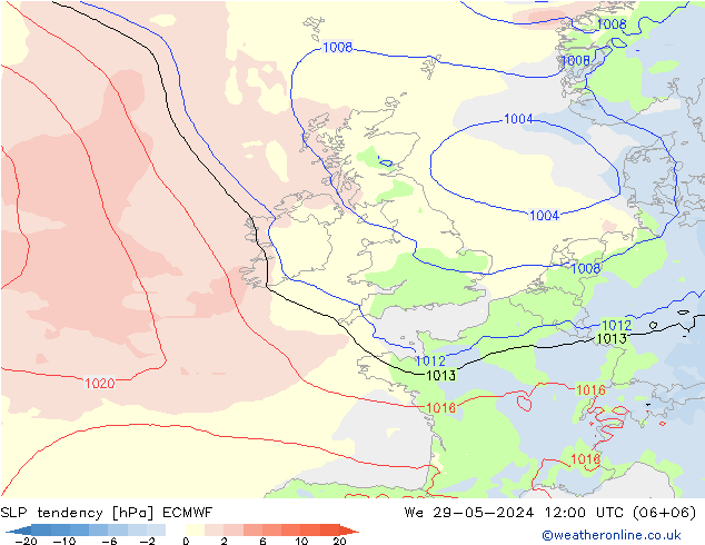 Druktendens (+/-) ECMWF wo 29.05.2024 12 UTC