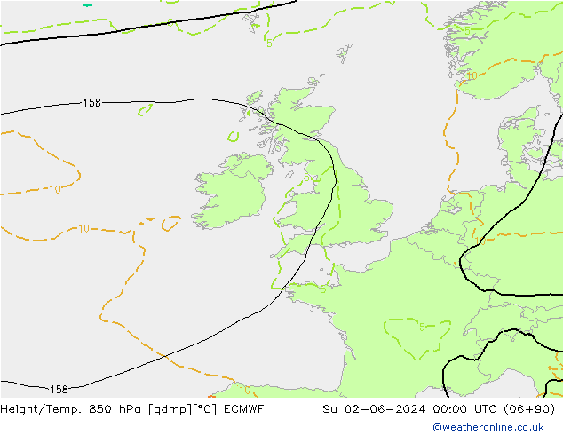 Z500/Rain (+SLP)/Z850 ECMWF  02.06.2024 00 UTC