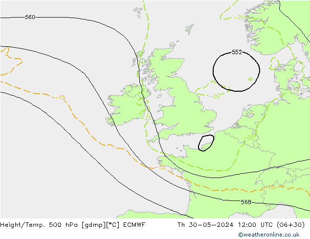 Z500/Yağmur (+YB)/Z850 ECMWF Per 30.05.2024 12 UTC