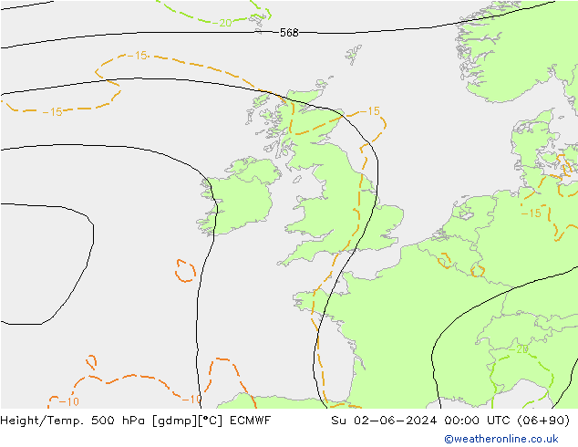 Z500/Rain (+SLP)/Z850 ECMWF  02.06.2024 00 UTC