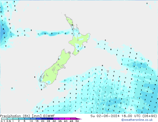 Z500/Rain (+SLP)/Z850 ECMWF nie. 02.06.2024 00 UTC