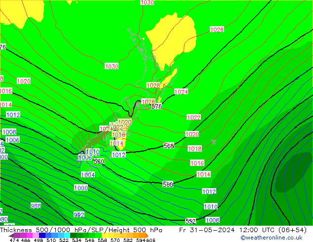 Thck 500-1000hPa ECMWF pt. 31.05.2024 12 UTC