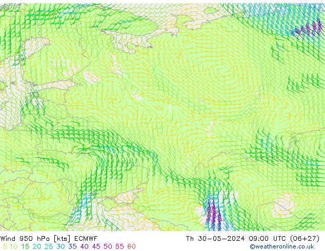  950 hPa ECMWF  30.05.2024 09 UTC