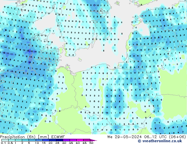 Z500/Rain (+SLP)/Z850 ECMWF Qua 29.05.2024 12 UTC