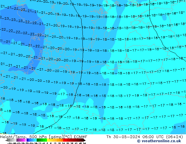 Z500/Yağmur (+YB)/Z850 ECMWF Per 30.05.2024 06 UTC