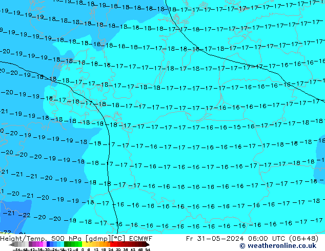 Z500/Yağmur (+YB)/Z850 ECMWF Cu 31.05.2024 06 UTC