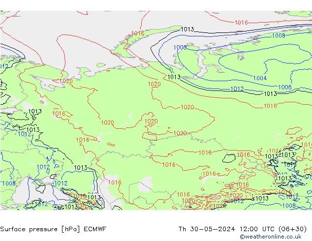 pression de l'air ECMWF jeu 30.05.2024 12 UTC