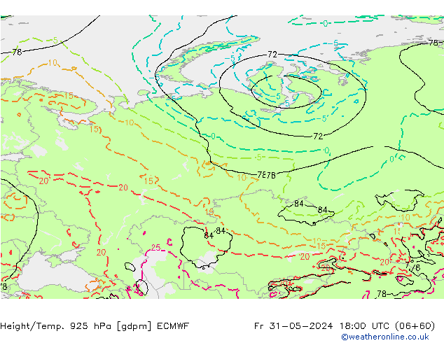 Height/Temp. 925 hPa ECMWF  31.05.2024 18 UTC