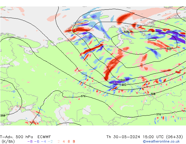 T-Adv. 500 hPa ECMWF Per 30.05.2024 15 UTC