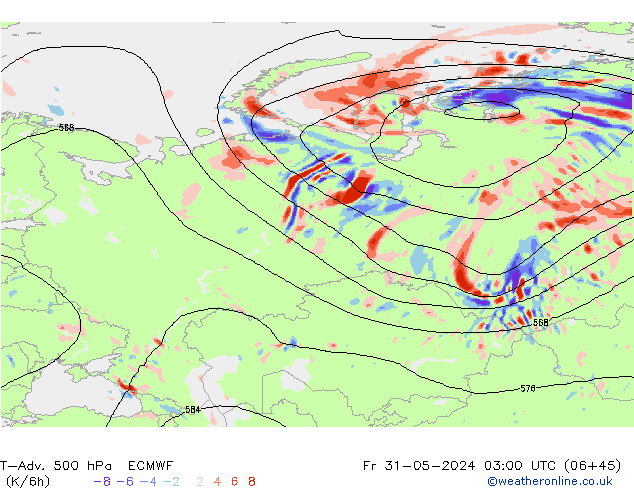 T-Adv. 500 hPa ECMWF ven 31.05.2024 03 UTC