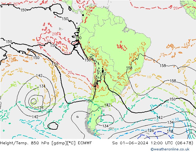 Z500/Rain (+SLP)/Z850 ECMWF Sáb 01.06.2024 12 UTC