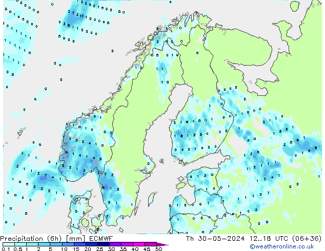 Z500/Yağmur (+YB)/Z850 ECMWF Per 30.05.2024 18 UTC