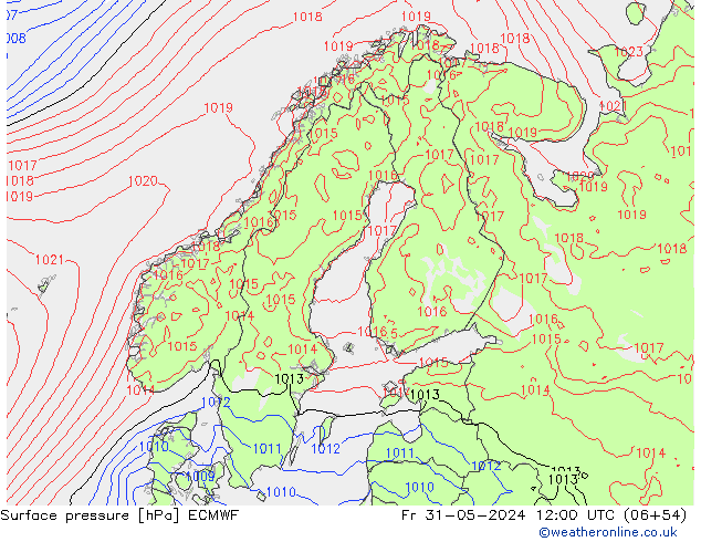 ciśnienie ECMWF pt. 31.05.2024 12 UTC