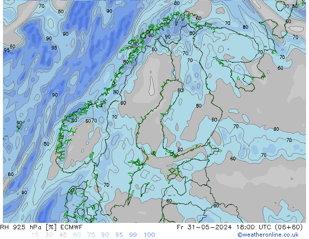 RH 925 hPa ECMWF Fr 31.05.2024 18 UTC