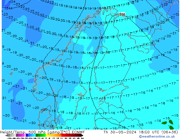 Z500/Yağmur (+YB)/Z850 ECMWF Per 30.05.2024 18 UTC