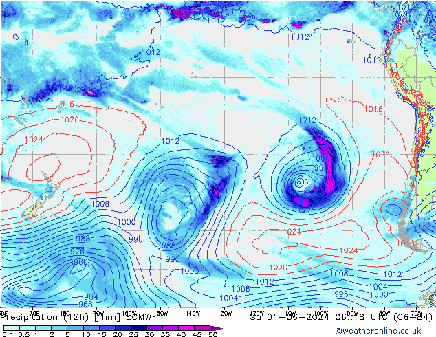 Yağış (12h) ECMWF Cts 01.06.2024 18 UTC