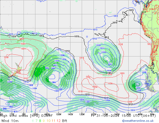 High wind areas ECMWF ven 31.05.2024 15 UTC