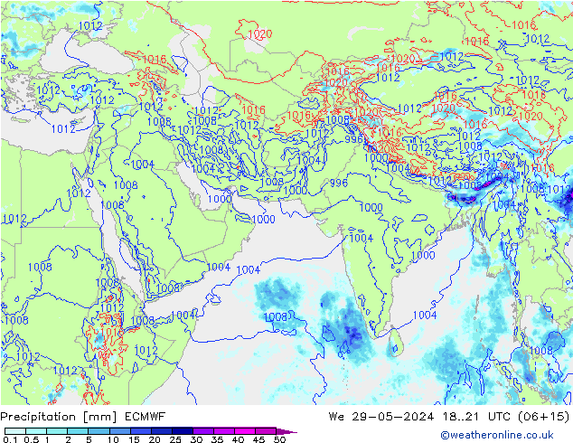 Srážky ECMWF St 29.05.2024 21 UTC