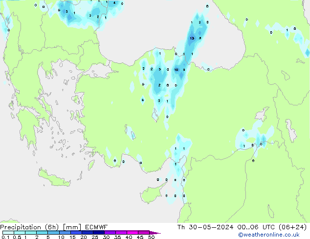 Z500/Yağmur (+YB)/Z850 ECMWF Per 30.05.2024 06 UTC