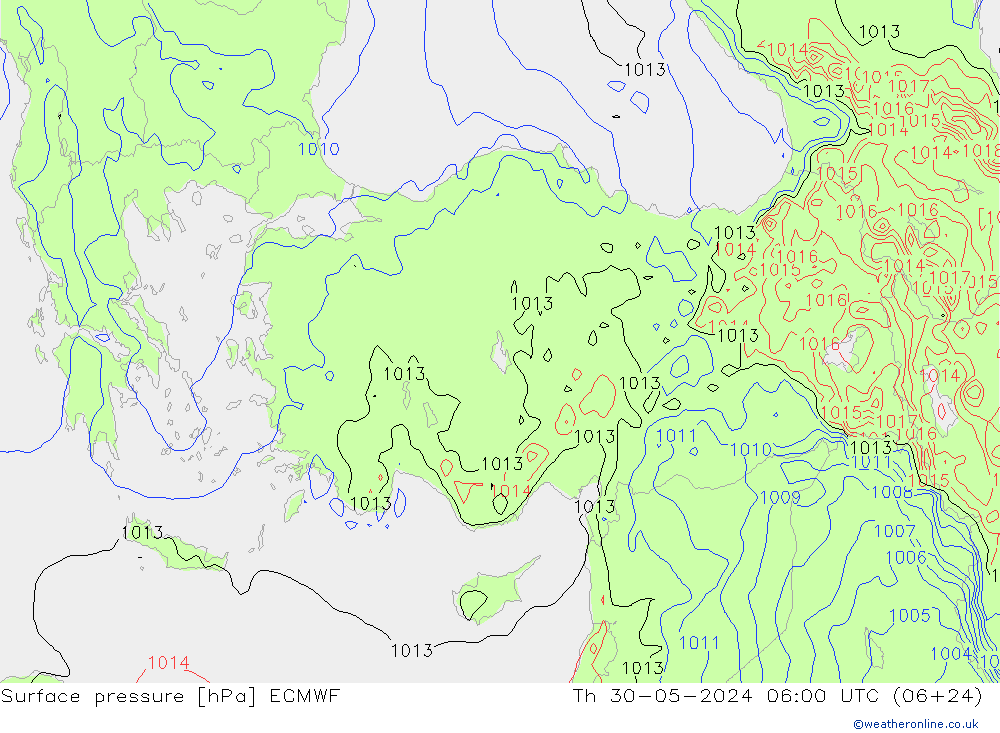 Yer basıncı ECMWF Per 30.05.2024 06 UTC