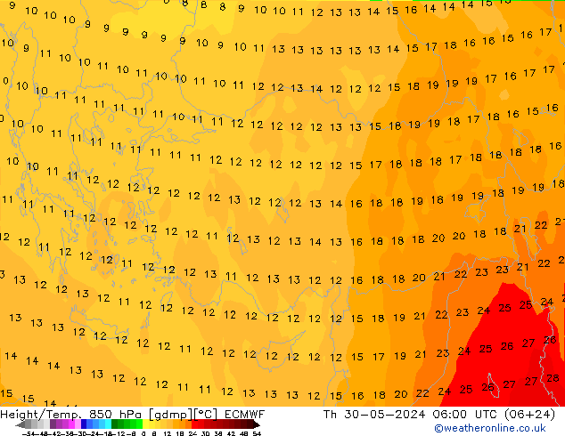 Z500/Yağmur (+YB)/Z850 ECMWF Per 30.05.2024 06 UTC