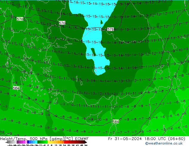 Z500/Yağmur (+YB)/Z850 ECMWF Cu 31.05.2024 18 UTC