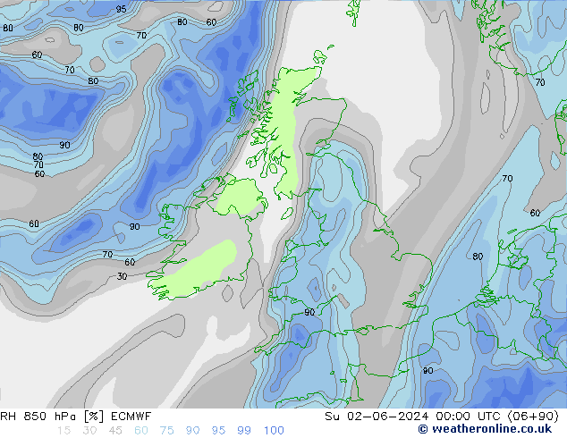 RV 850 hPa ECMWF zo 02.06.2024 00 UTC