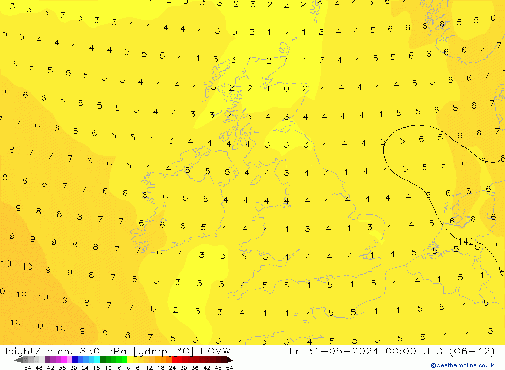 Z500/Rain (+SLP)/Z850 ECMWF пт 31.05.2024 00 UTC