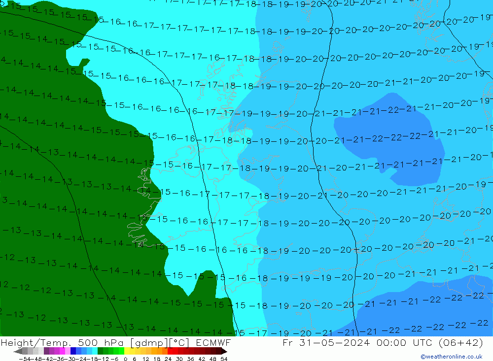 Z500/Rain (+SLP)/Z850 ECMWF пт 31.05.2024 00 UTC