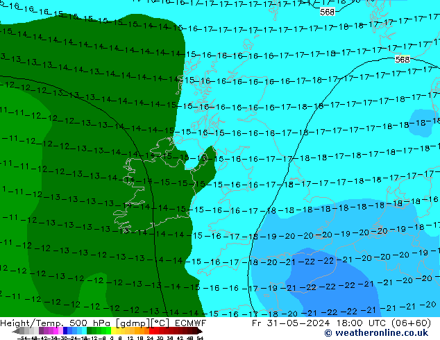 Z500/Rain (+SLP)/Z850 ECMWF vie 31.05.2024 18 UTC